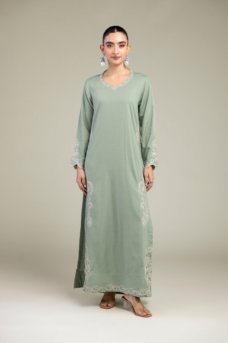 Embroidered | Raw Silk | Paisley Thread Kurta | USD 55.00
