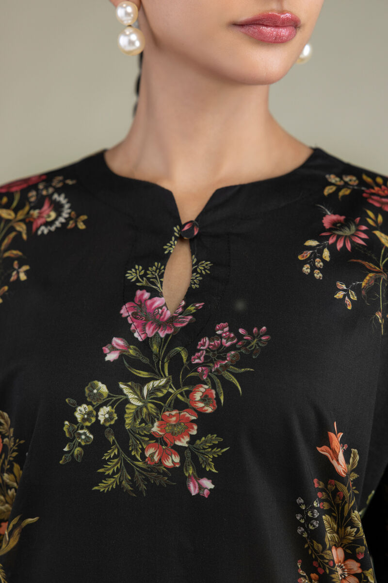 Printed | Cambric | Black Cambric Kurta | USD 35.00