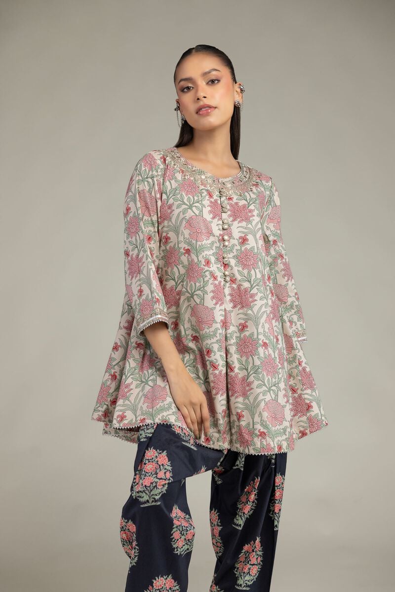 Embroidered | Cotton Viscose | Floral Cotton Kurta | USD 45.00
