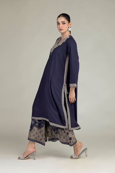Embroidered | Raw Silk | Floral Silk Pants | USD 35.00