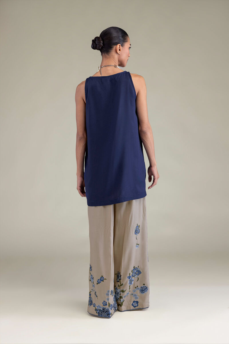 Embroidered | Raw Silk | Sleeveless V-Neck Kurta | USD 20.00