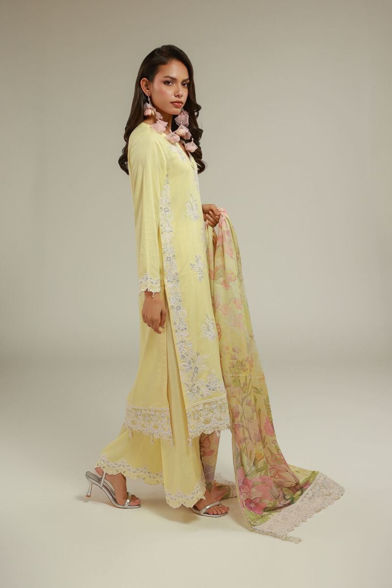Embroidered | Raw Silk | Floral Kurta 3-piece | USD 155.00
