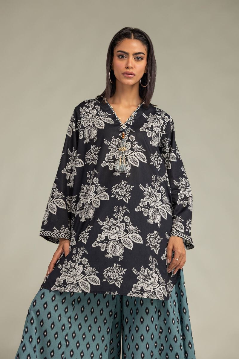 Printed | Cambric | Black Cambric Kurta | USD 35.00