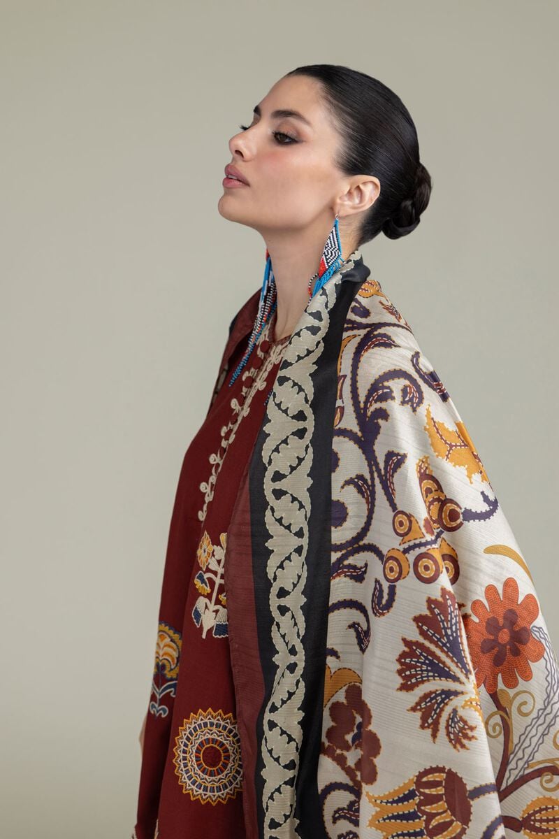Embroidered | Polyester Silk | Floral Silk Dupatta | USD 30.00