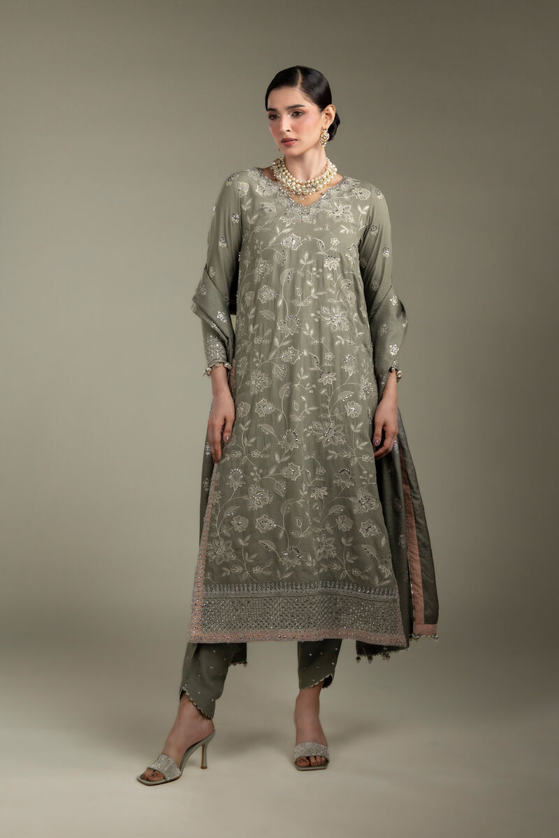 Embroidered | Raw Silk | 3-Piece Co-ord Set | USD 200.00