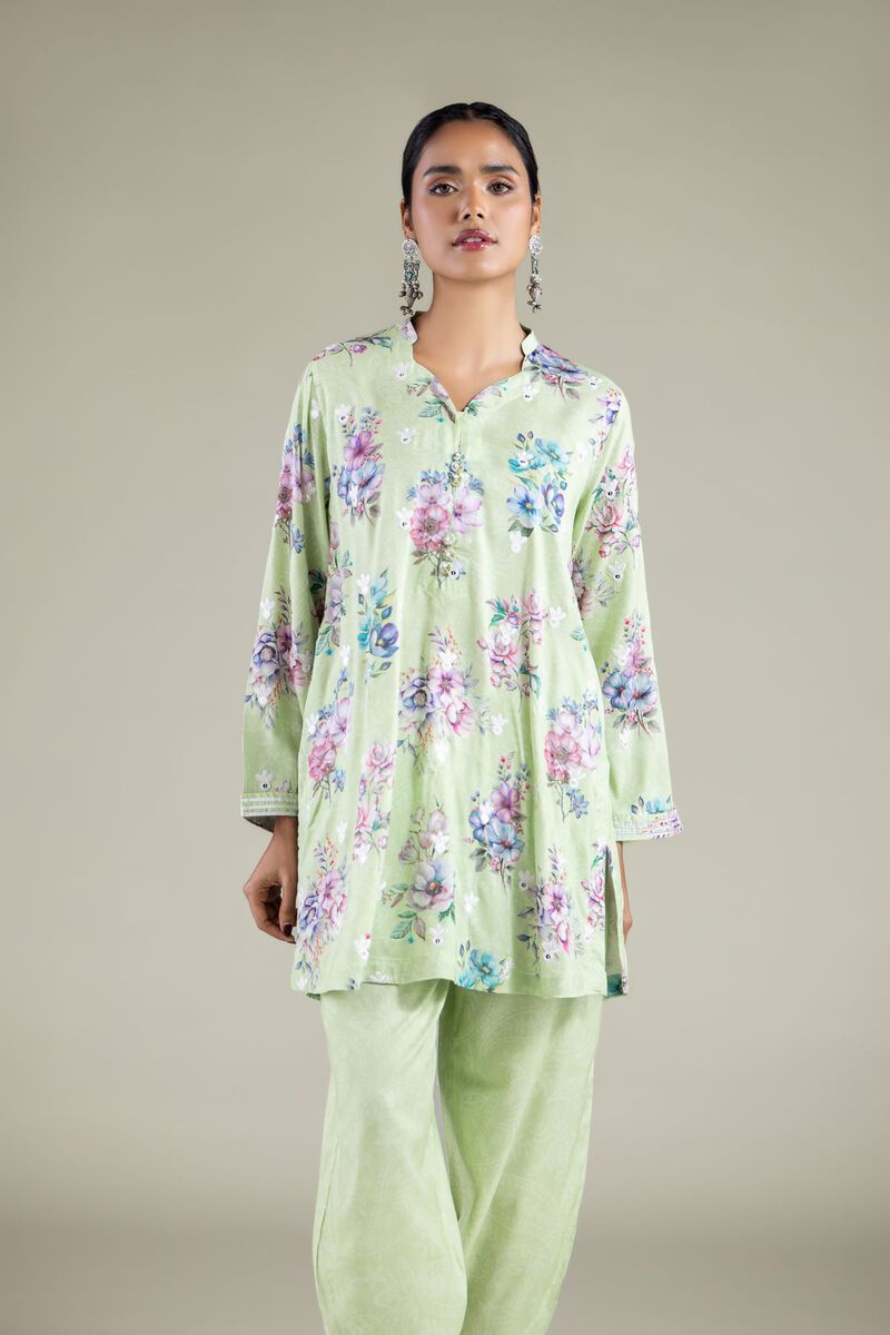 Embroidered | Viscose | Floral Scalloped Kurta | USD 35.00