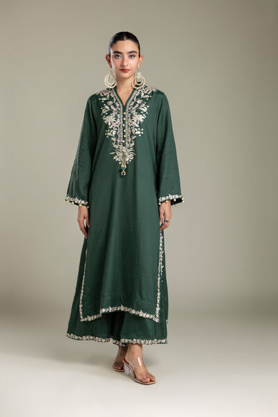 Embroidered | Raw Silk | Raw Silk Pants | USD 45.00