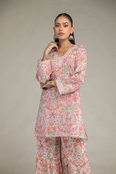 Embroidered | Cotton Viscose | Short V-Neck Kurta | USD 45.00