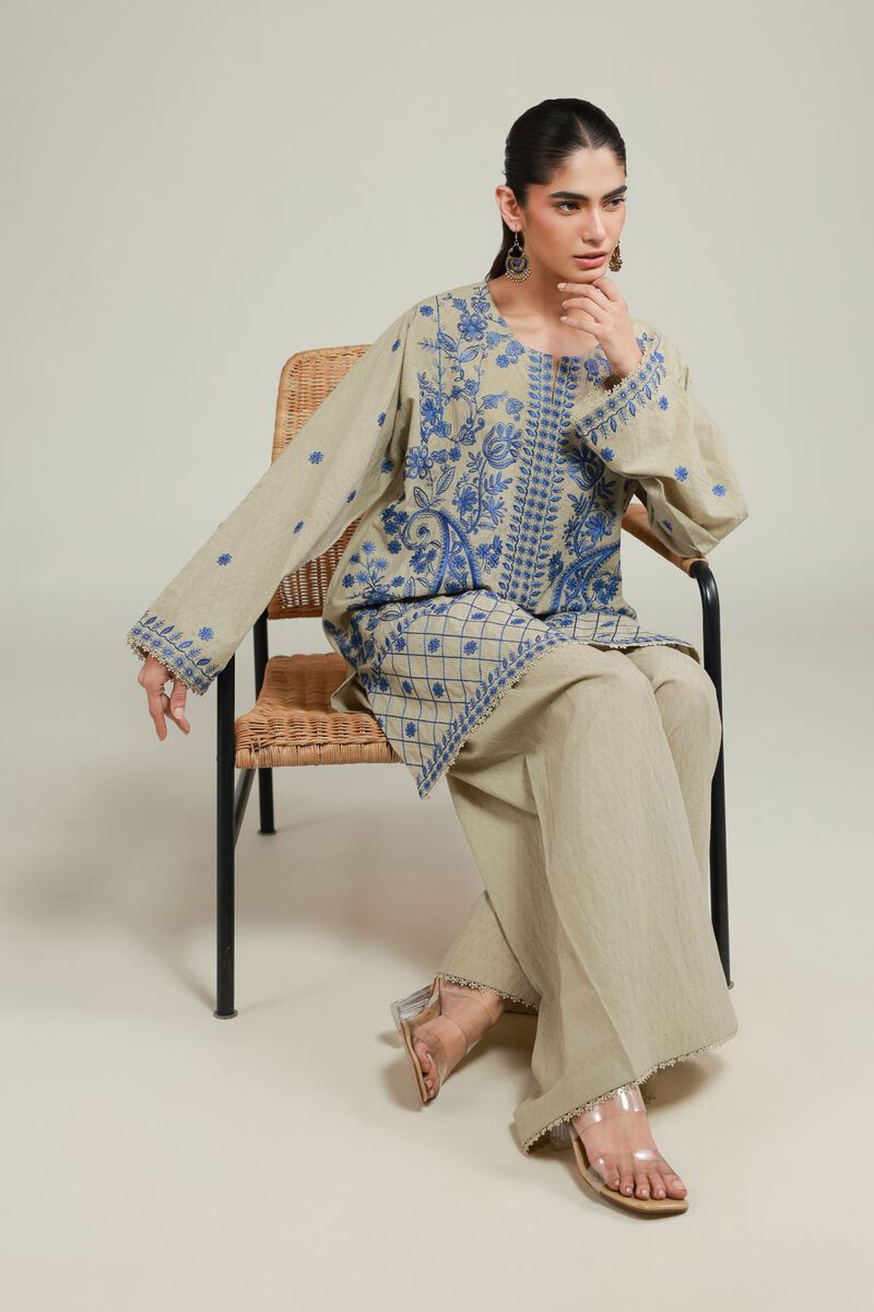 Embroidered | Cotton Dobby | 2-Piece Tailored Set | USD 60.00