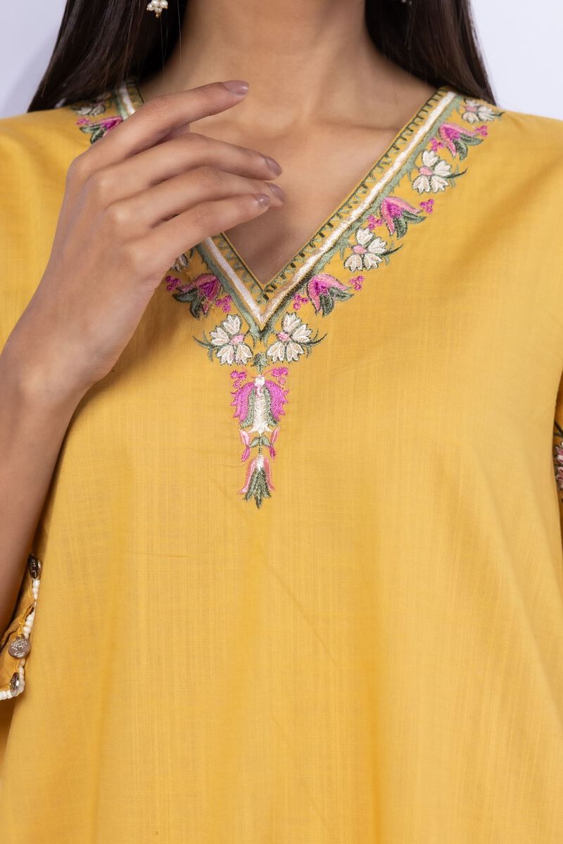 Embroidered | Crosshatch Poplin | Kurta | USD 20.00