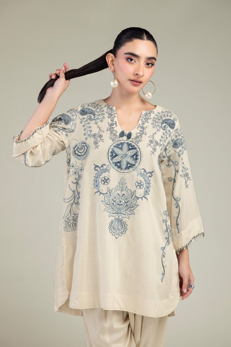 Embroidered | Raw Silk | Short Silk Kurta | USD 60.00