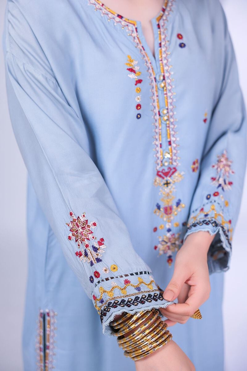 Embroidered | Russian Raw Silk | Kurta | USD 25.00