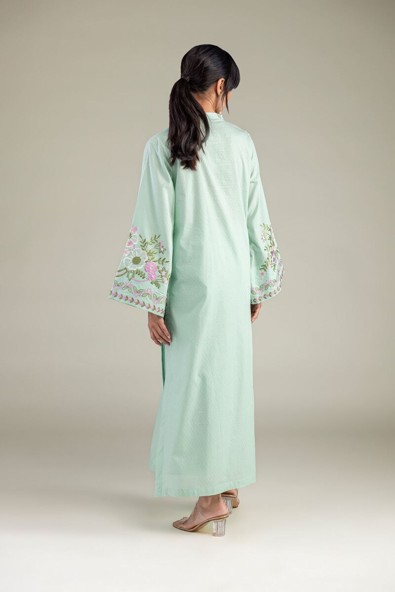 Embroidered | Cotton Dobby | Mint Cotton Kurta | USD 45.00