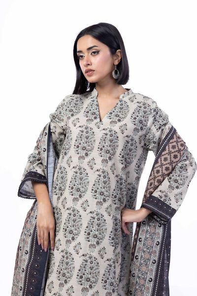 Printed | Textured Cotton | Tailored 3 Piece | USD 45.00
