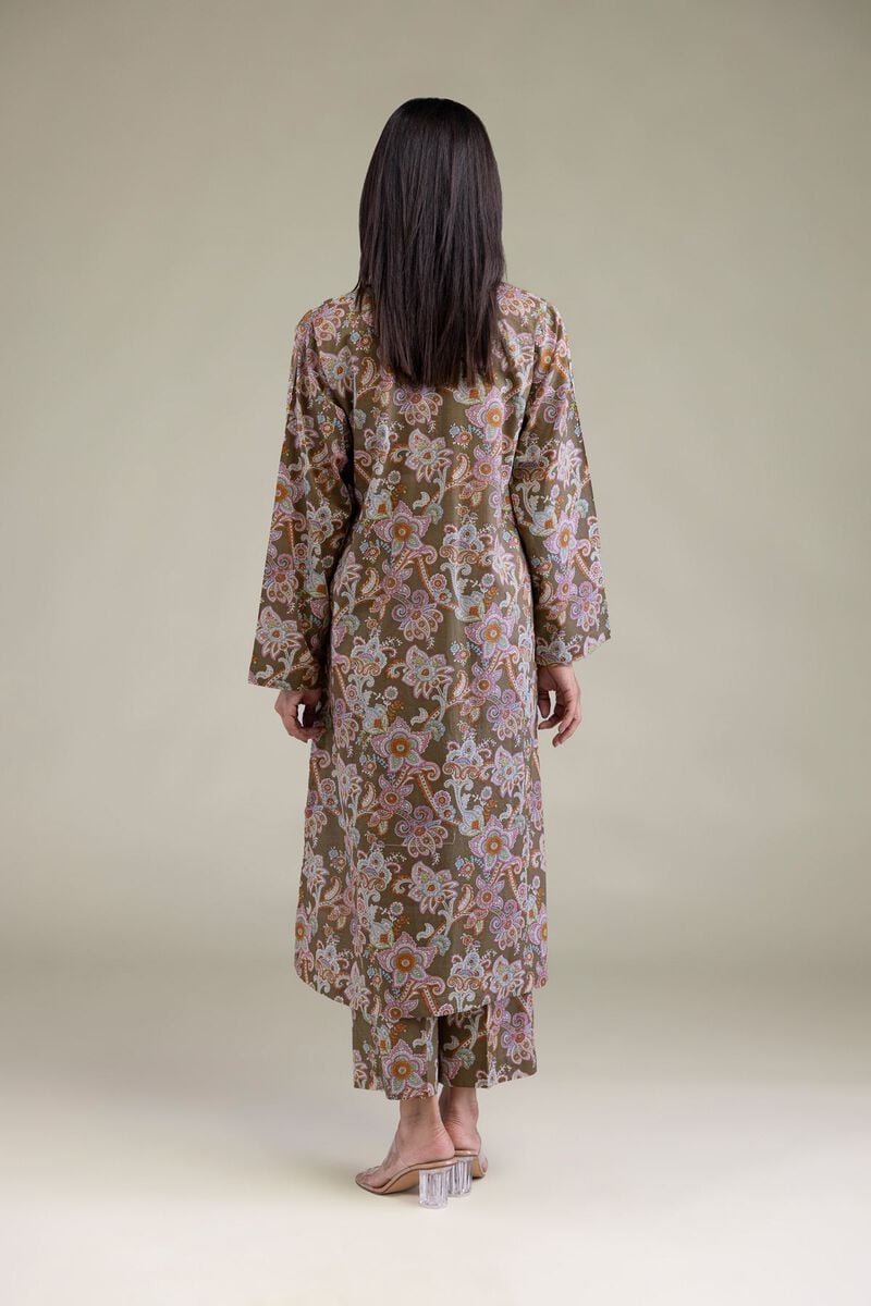 Printed | Cambric | Brown Cambric Kurta | USD 30.00