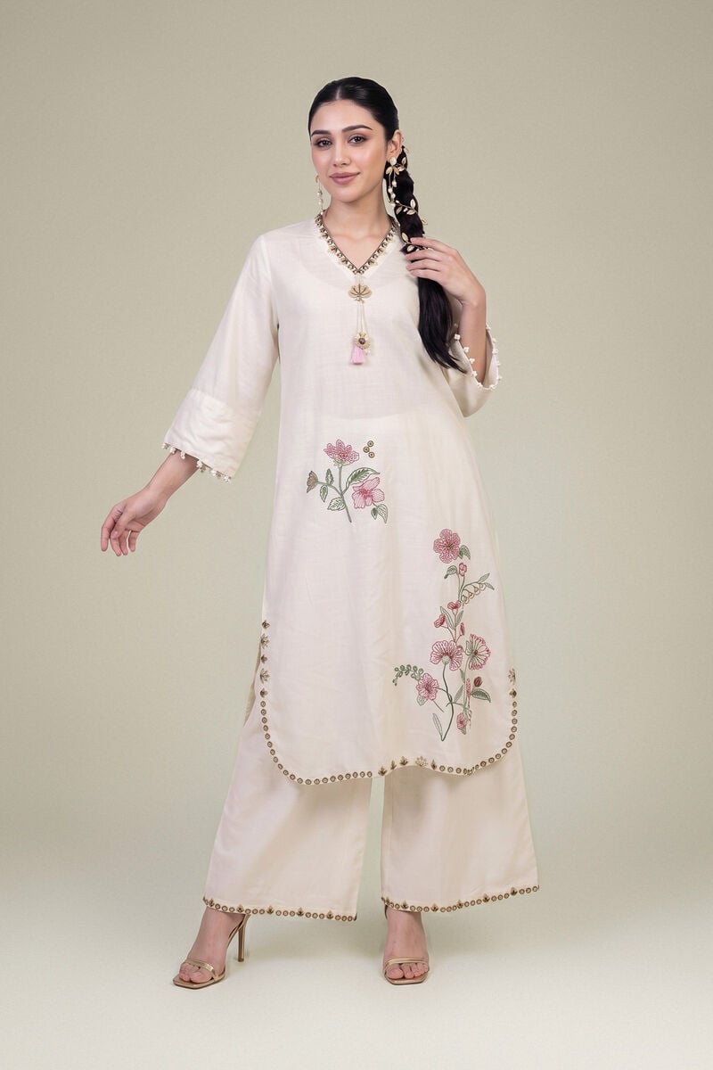 Embroidered | Raw Silk | Raw Silk Pants | USD 35.00