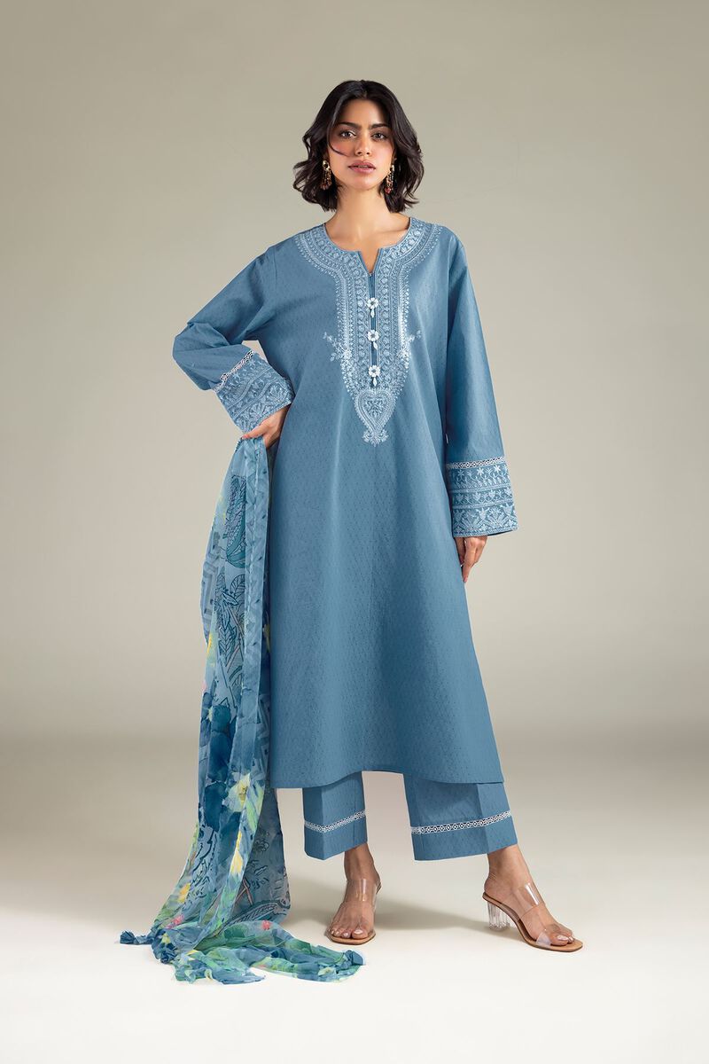 Embroidered | Cotton Dobby | Tailored 3-Piece Set | USD 65.00