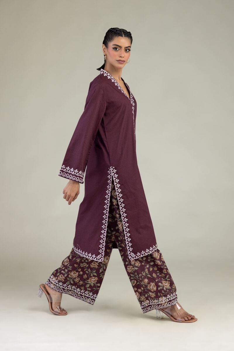Embroidered | Cotton Dobby | Floral Cotton Pants | USD 25.00