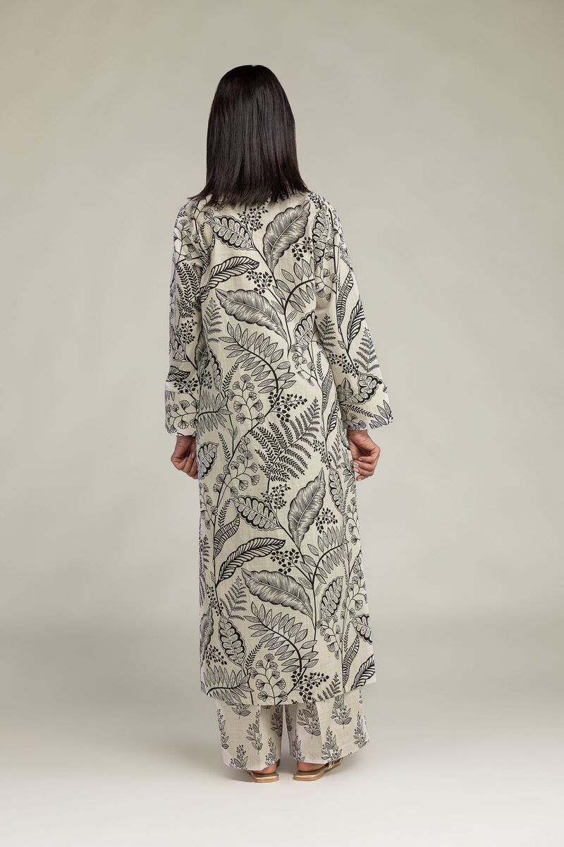 Printed | Textured Cotton | V-Neck Longline Kurta | USD 35.00