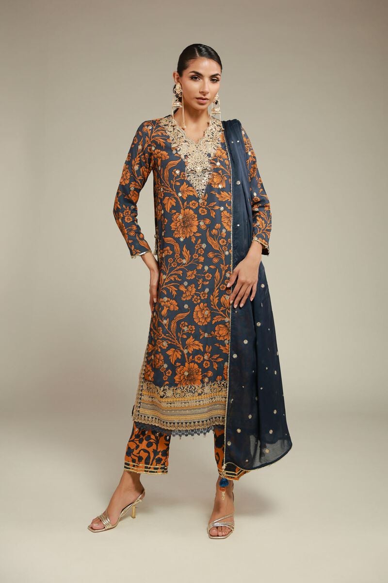 Embroidered | Raw Silk | 3 Piece Co-ord Set | USD 145.00