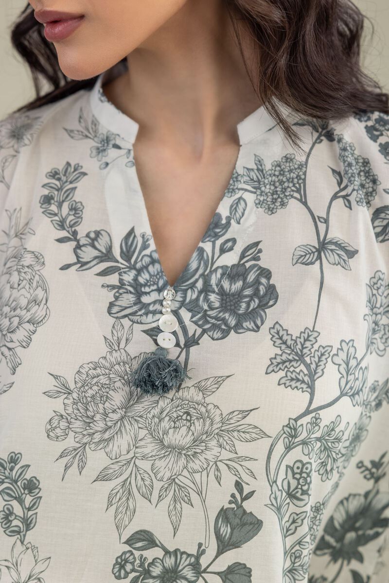 Embroidered | Lawn | Lawn V-Neck Kurta | USD 35.00