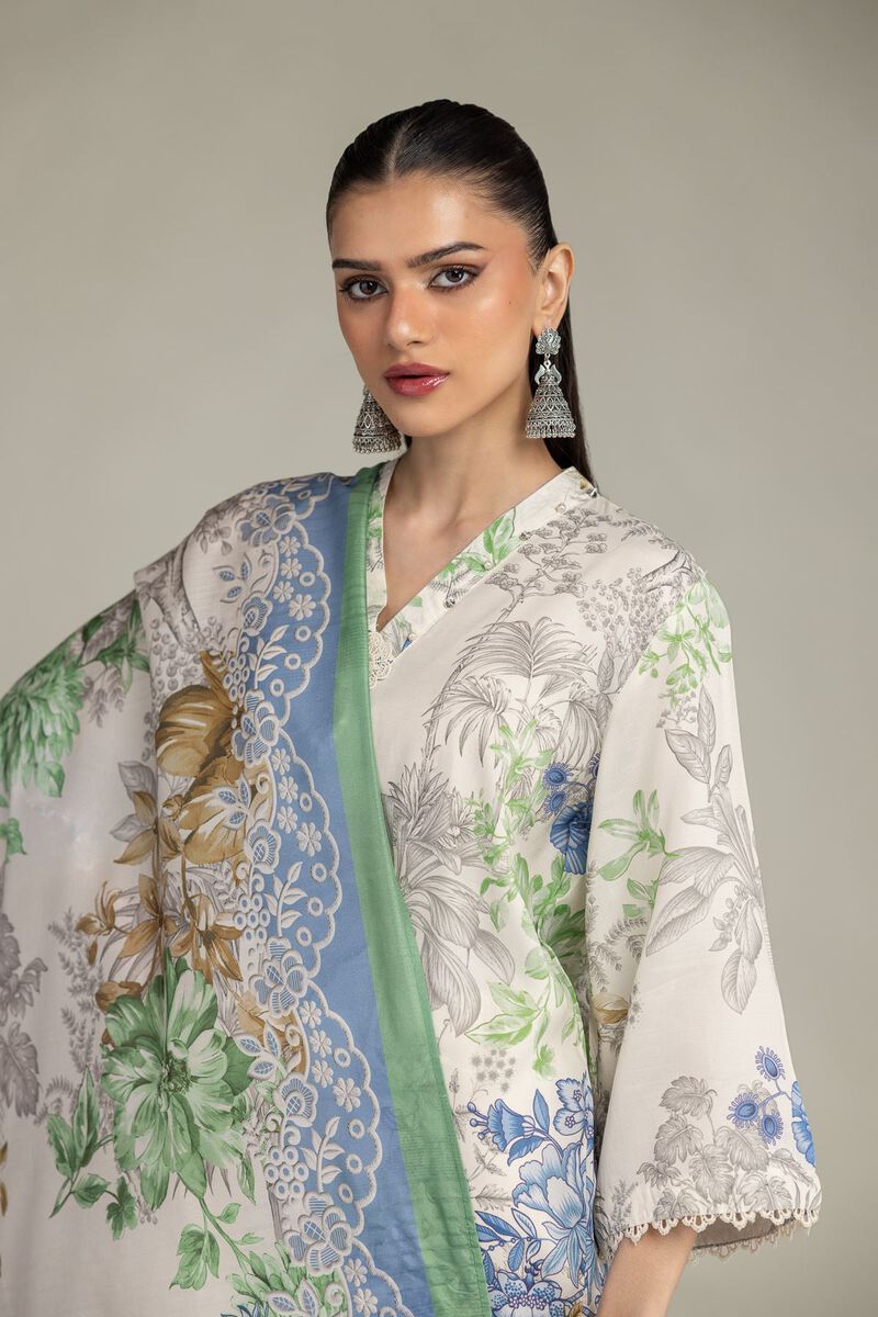 Embroidered | Polyester Silk | Floral Silk Dupatta  | USD 30.00