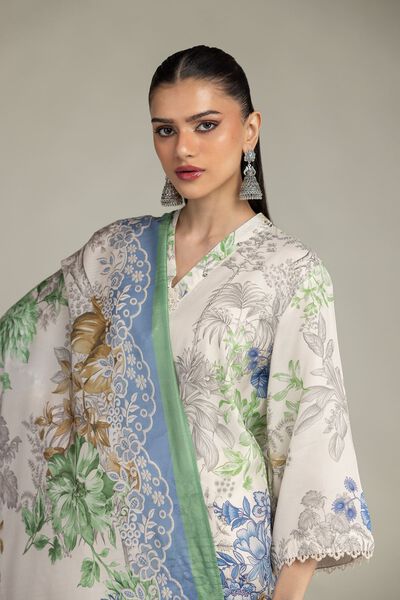Embroidered | Polyester Silk | Floral Silk Dupatta  | USD 30.00