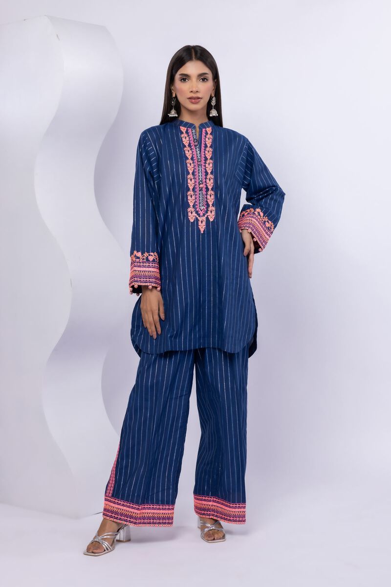 Embroidered | Lurex Stripes | Kurta | USD 12.00