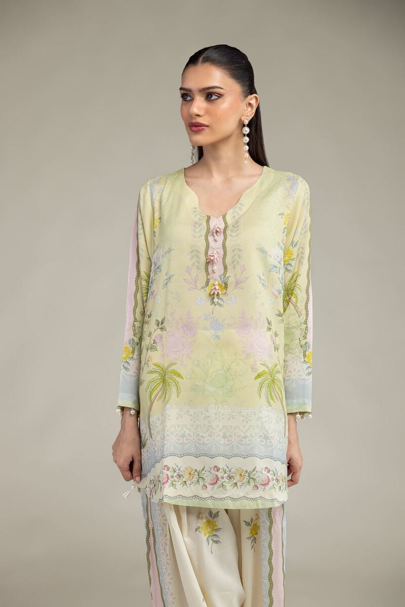 Embroidered | Raw Silk | Floral Silk Kurta | USD 45.00