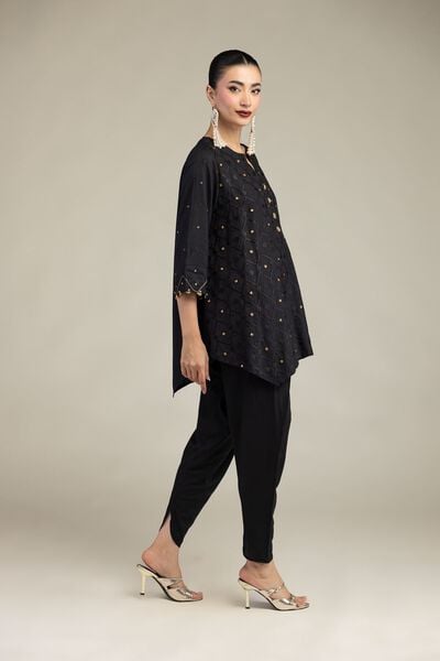 Embroidered | Raw Silk | Black Silk Shalwar | USD 30.00