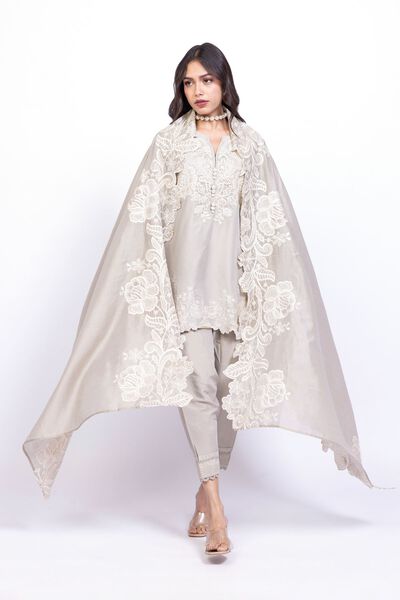 Embroidered | Cotton Net | Dupatta | USD 32.00