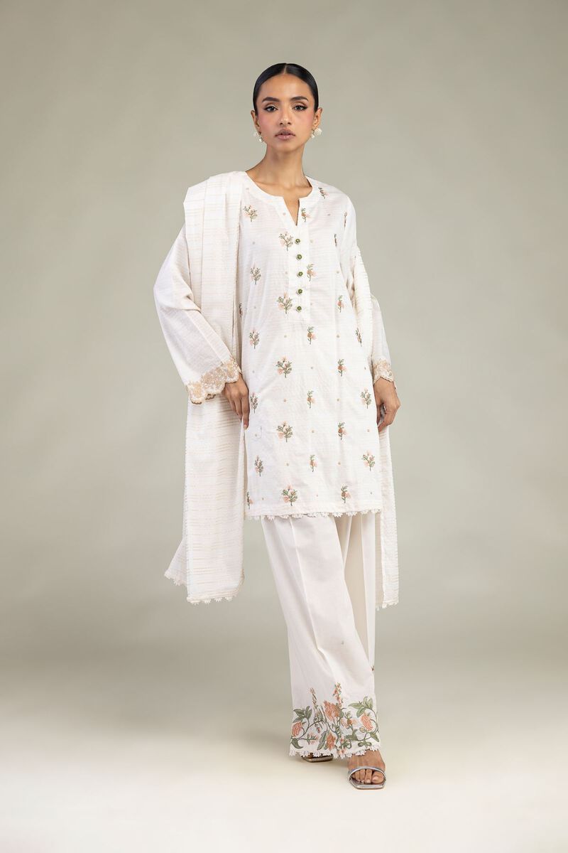 Embroidered | Messuri Dobby | Floral Tailored 3-Piece | USD 85.00