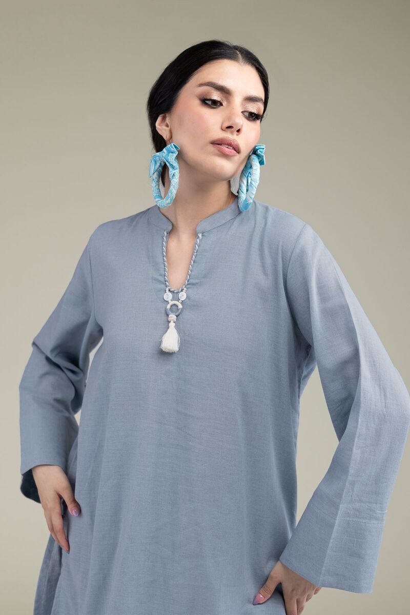 Dyed | Blended Linen | Short Solid Kurta  | USD 35.00