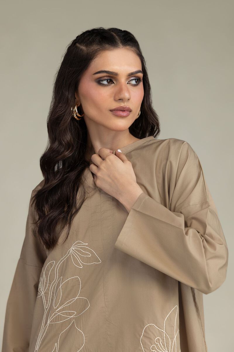 Embroidered | Poplin | Floral V-Neck Blouse | USD 35.00