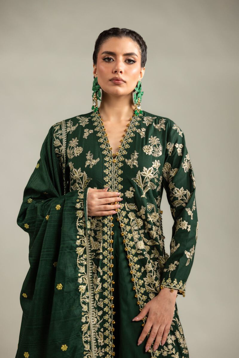 Embroidered | Raw Silk | 3-Piece Co-ord Set | USD 180.00