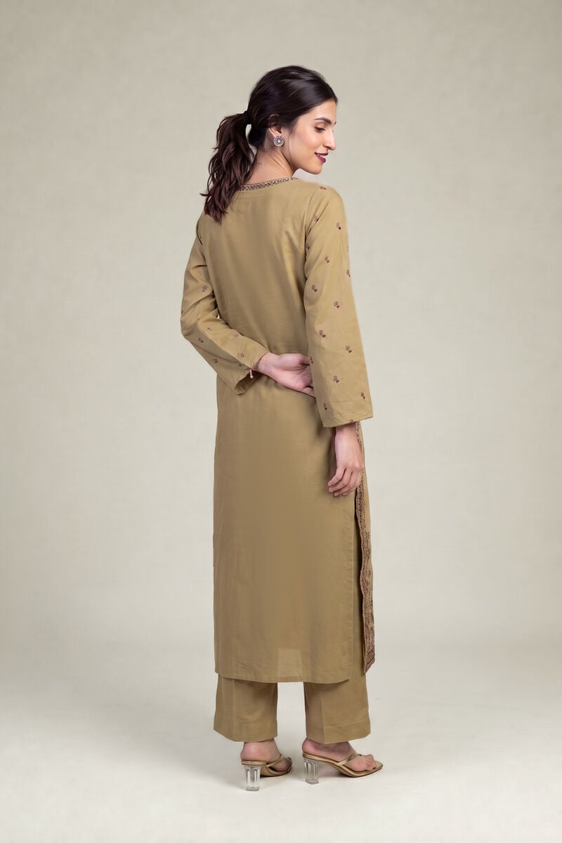 Embroidered | Raw Silk | Olive Silk Kurta | USD 65.00