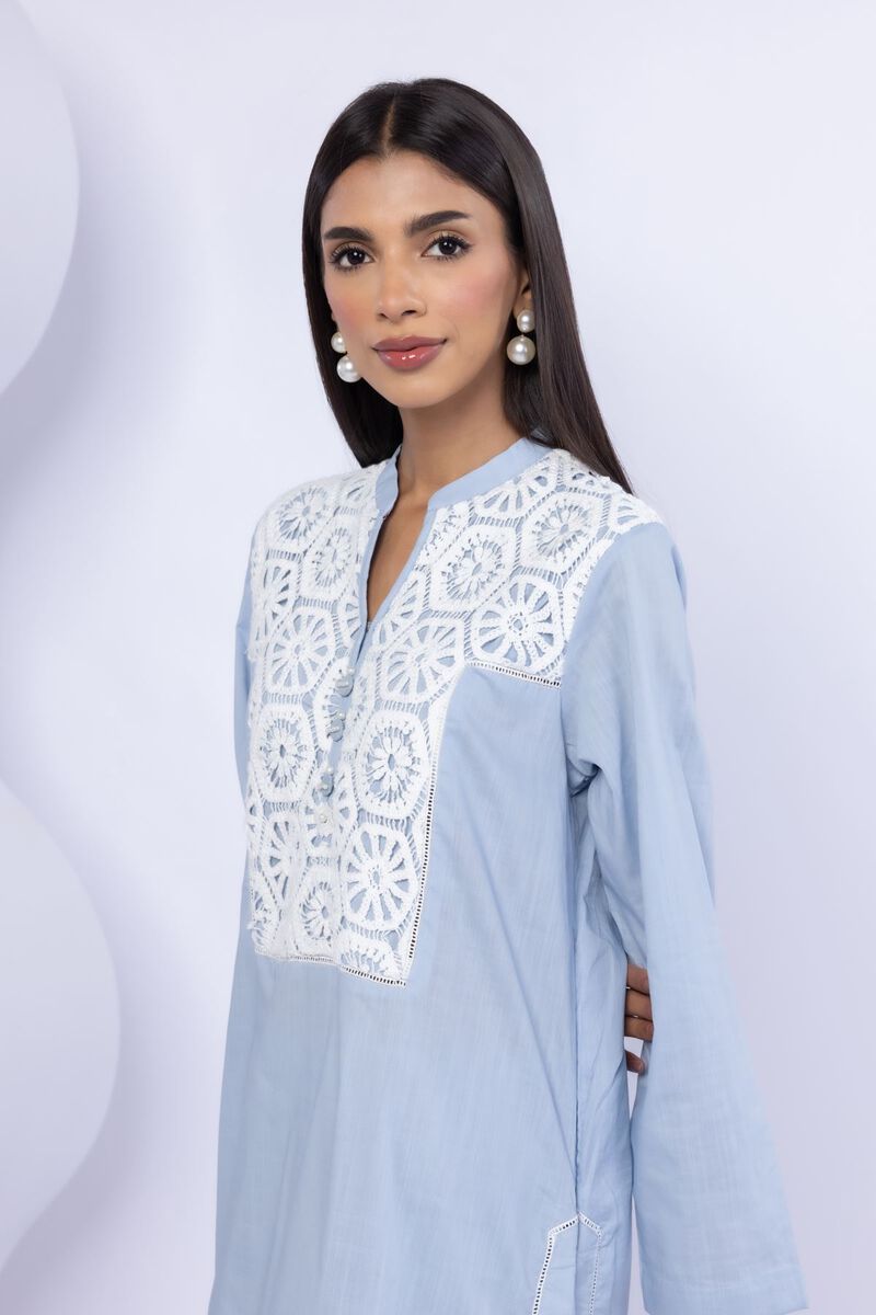 Embroidered | Crosshatch Poplin | Kurta | USD 17.50