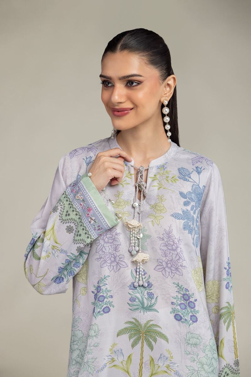 Embroidered | Raw Silk | Floral Silk Kurta | USD 45.00