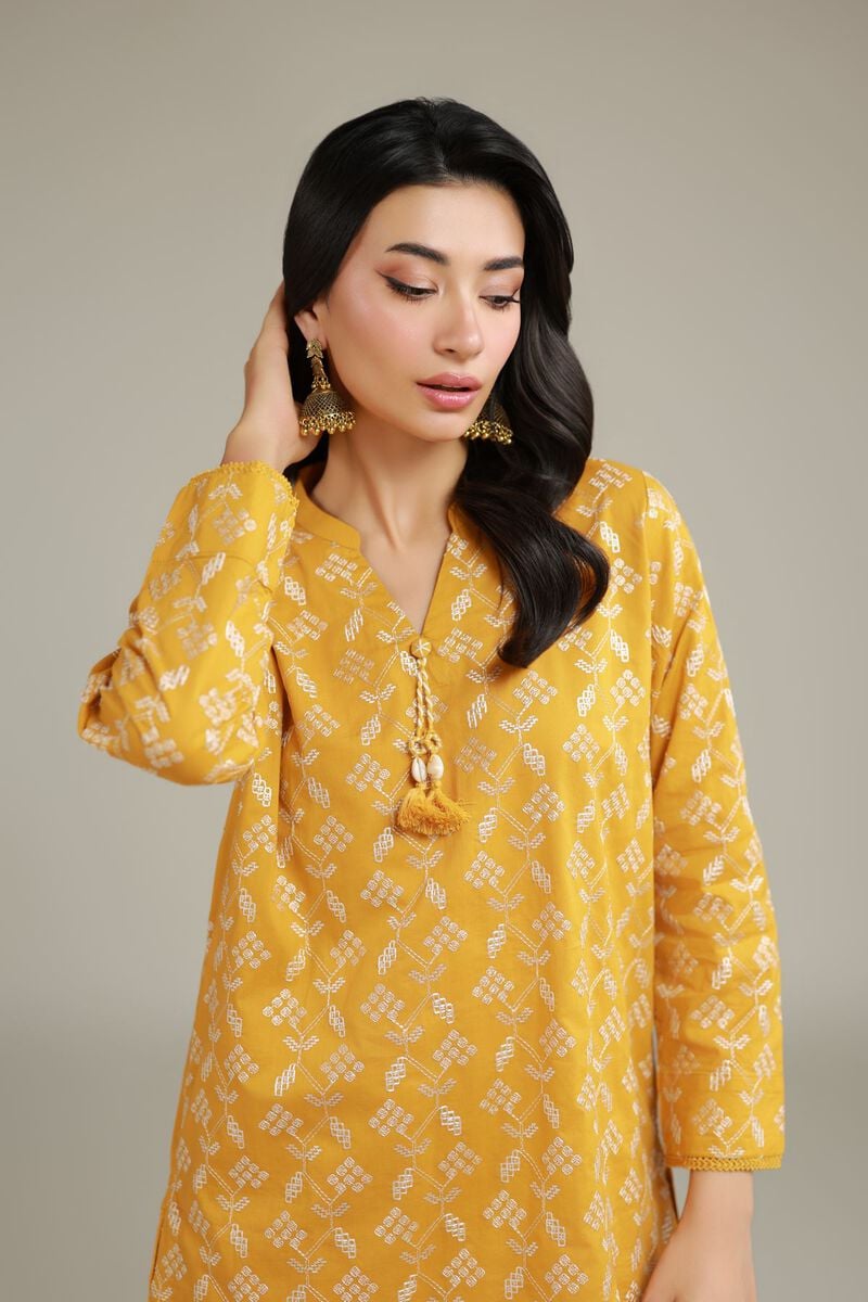 Embroidered | Cambric | Cambric V-Neck Kurta | USD 40.00