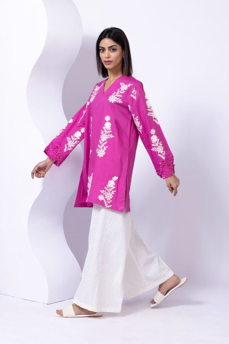 Embroidered | Crosshatch Poplin | Kurta | USD 10.50