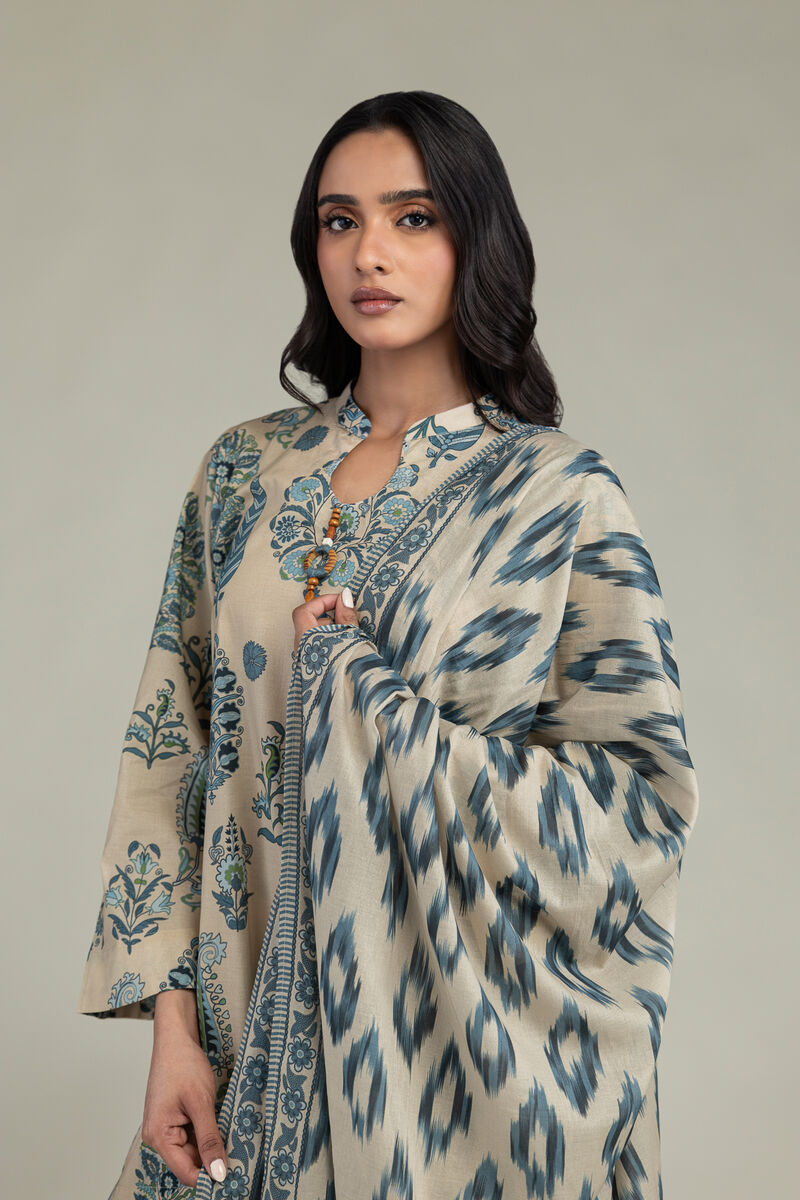 Printed | Lawn | Beige Lawn Dupatta | USD 30.00