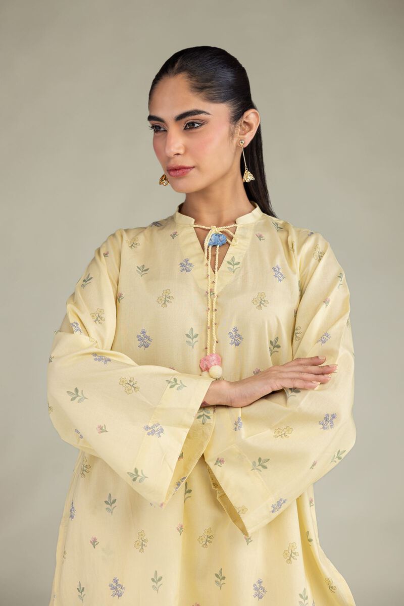 Printed | Cotton Viscose | Short Yellow Kurta | USD 40.00