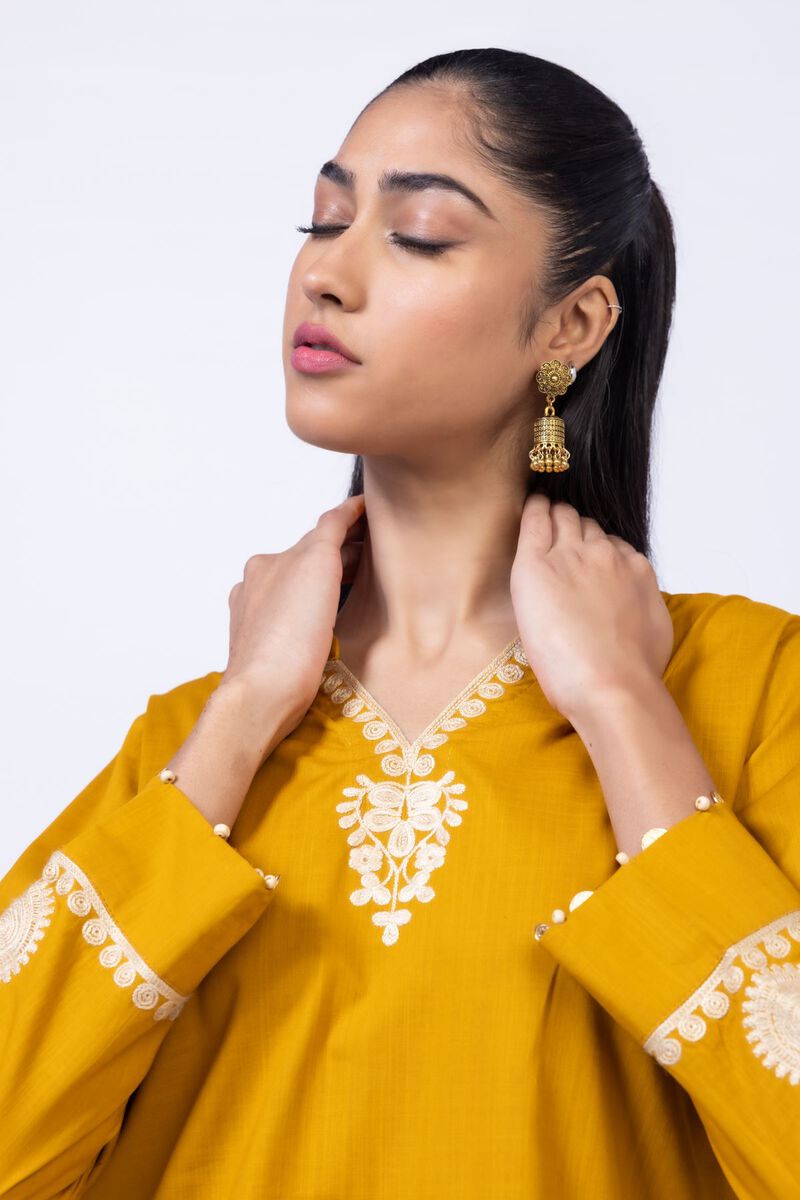 Embroidered | Crosshatch Poplin | Kurta | USD 7.50