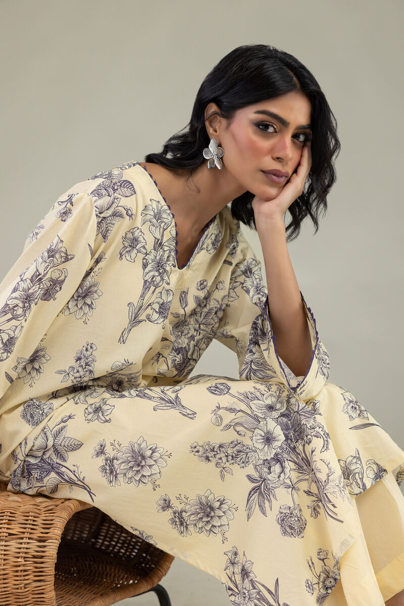 Embroidered | Cambric | Long Floral Kurta | USD 35.00