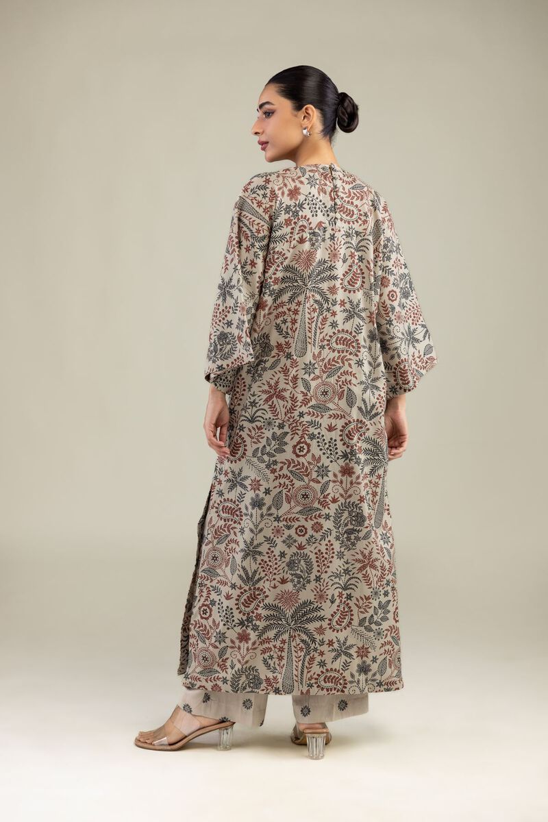 Printed | Textured Weave | Long Floral Kurta | USD 35.00