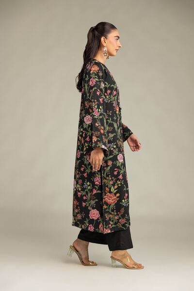 Printed | Raw Silk | Black Solid Pants | USD 35.00