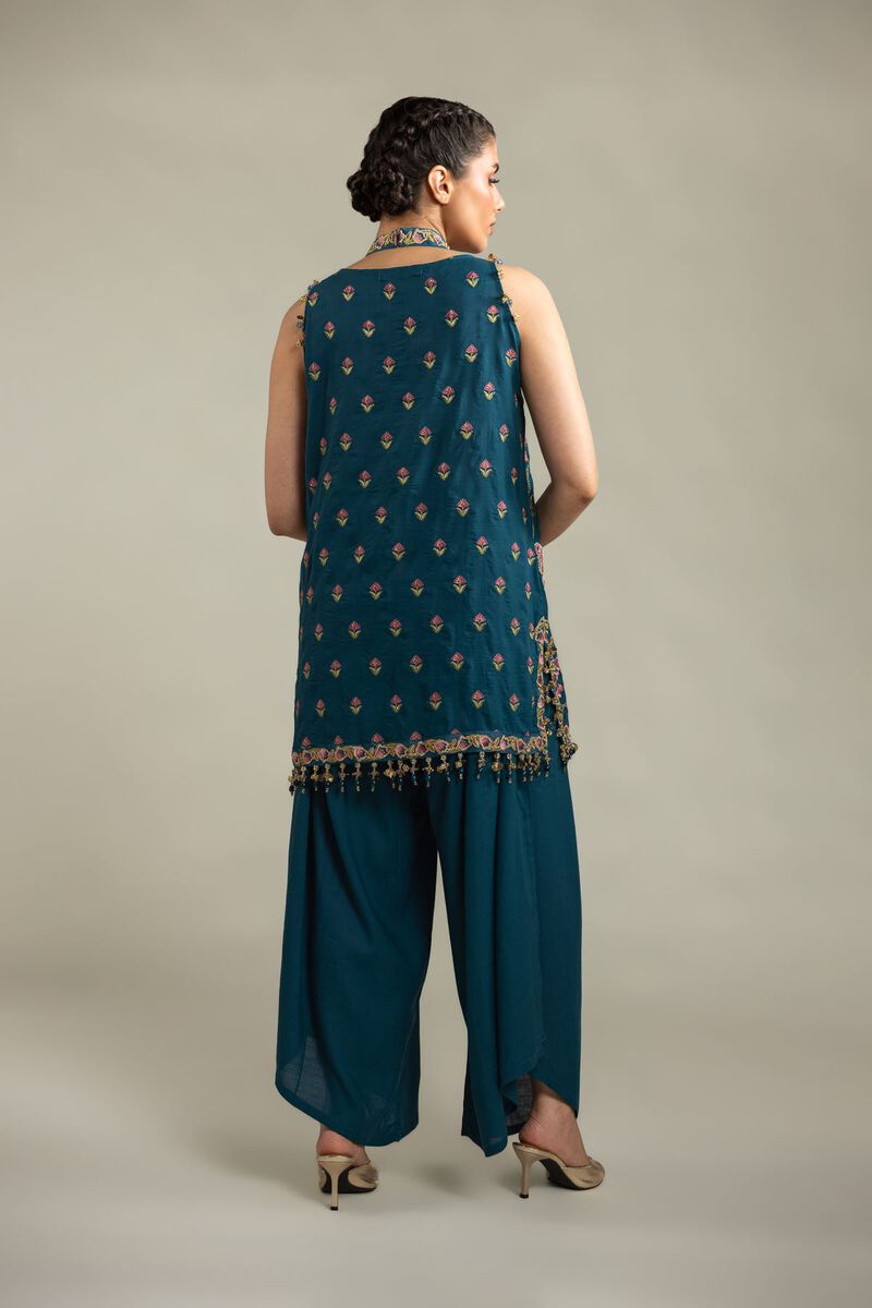 Embroidered | Raw Silk | Sleeveless 2-Piece Co-ord | USD 125.00