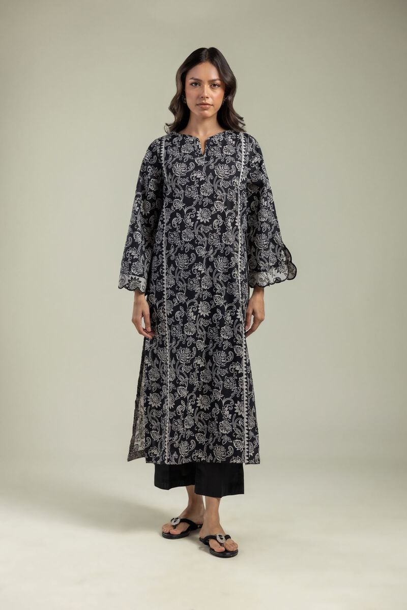 Printed | Cambric | Black Cambric Kurta | USD 30.00