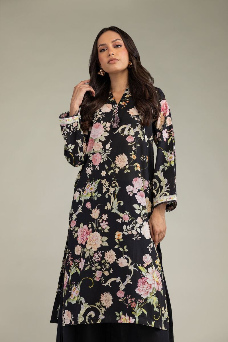 Printed | Cambric | Black Cambric Kurta | USD 35.00