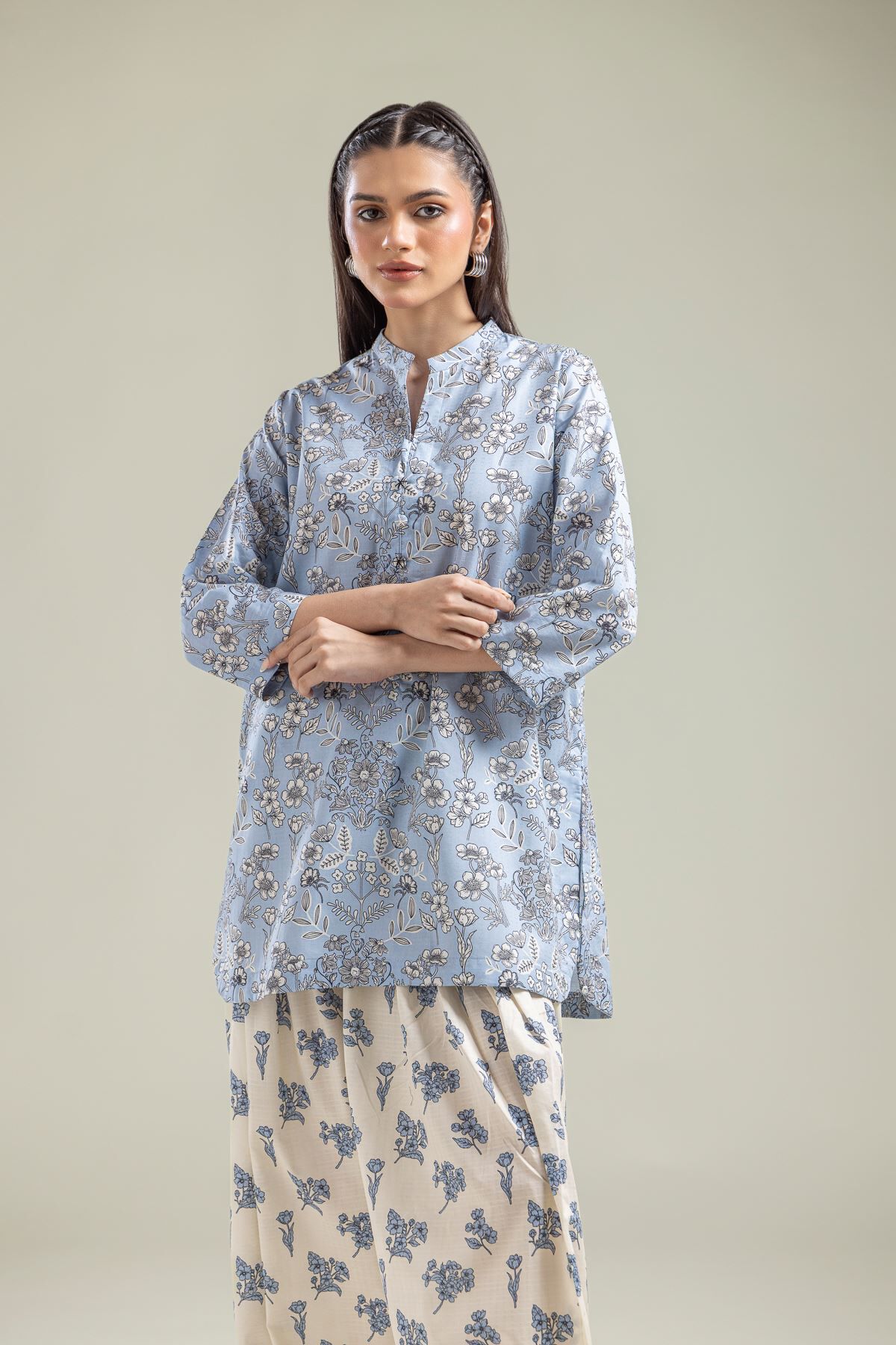 Buy Floral Cotton Shalwar | 30.00 USD | 1-26-204-B-A1-VG_MULTI